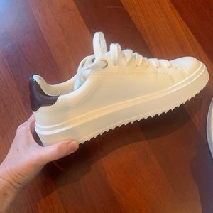 Zara white leather sneakers